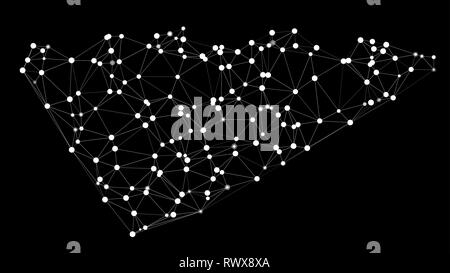 Abstract vector shapes connections, black background Stock Vector