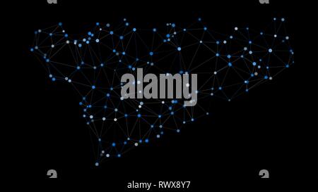 Neural network algorithm creative vector idea, black background Stock Vector