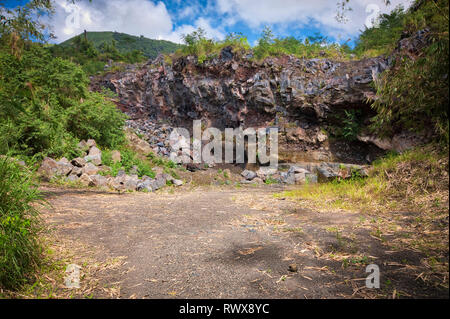 Mount Lokon, together with Mount Empung, is a twin volcano in the northern Sulawesi, Indonesia, roughly 10 km south of Manado. Stock Photo