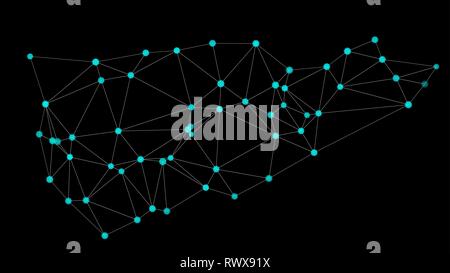 Abstract transformation connected vector lines and dots Stock Vector