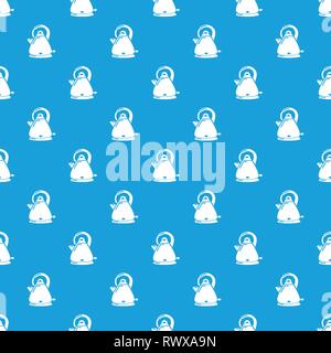 Kettle electric pattern vector seamless blue Stock Vector