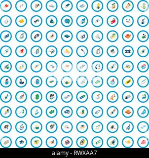 100 doctor icons set, isometric 3d style Stock Vector