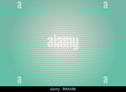 PopArt spotted teal background orange dotted Stock Vector