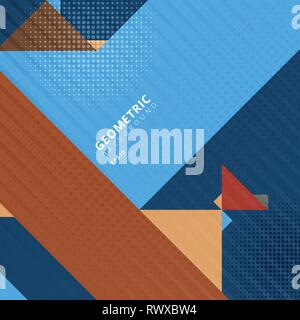 Abstract template triangles geometric shapes with halftone pattern texture. Vector illustration Stock Vector