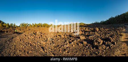 Panoramic view of old lava flow - Chinyero erupted in 1909. Stock Photo