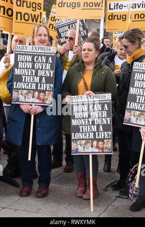 Westminster, London, UK. 7th Mar 2019. Protest For Orkambi, Cystic Fibrosis Trust.Houses of Parliament, Parliament Square, Westminster, London.UK Credit: michael melia/Alamy Live News Stock Photo