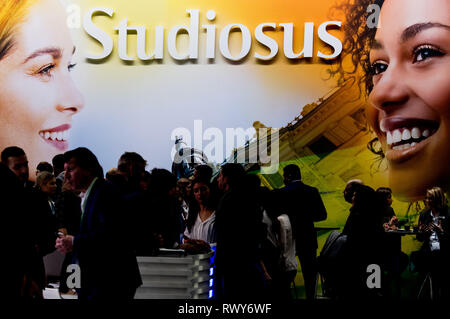 Berlin, Germany. 07th Mar, 2019. Trade visitors at the Studiosus Reisen stand. Credit: Soeren Stache/dpa/Alamy Live News Stock Photo