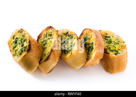 Garlic breads slice isolated on white background Stock Photo