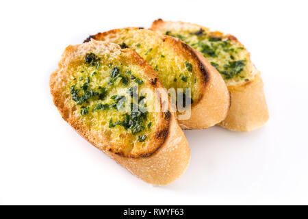 Garlic breads slice isolated on white background Stock Photo