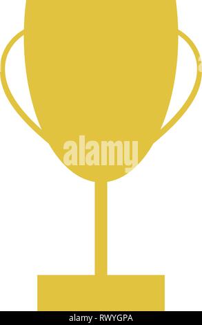 Winners trophy in gold for first place achievement in simple vector style Stock Vector