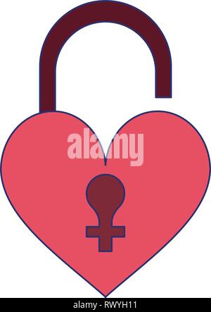 love padlock heart shaped symbol Stock Vector