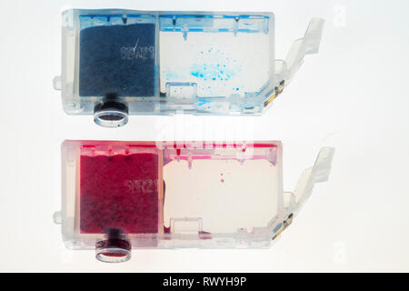 Printer Ink Cartridges, Empty, Stock Photo