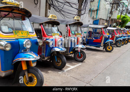 Typical transport in Thailand for tourists and people of the country. They are usually very colorful Stock Photo