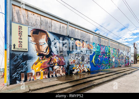 Graffiti by some talented artists in Downtown Houston, TX Stock Photo