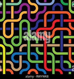 Pipeline grid. Abstract geometric design of tubes. industrial background. Architectural metal structure. Vector geometric pattern. Modern texture Stock Vector
