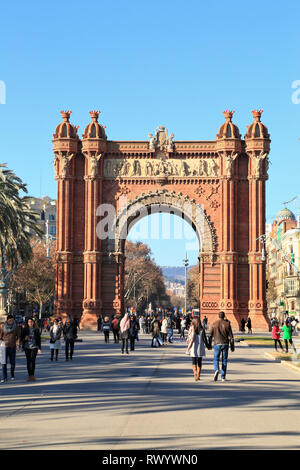 Triumphal arch, Barcelona Stock Photo