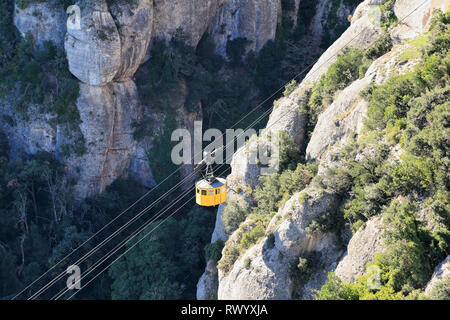 Aeri de Montserrat mountain, aerial cable car, Catalonia, Spain Stock Photo