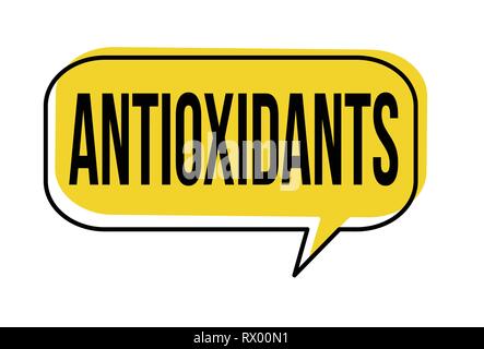Antioxidants speech bubble on white background, vector illustration Stock Vector