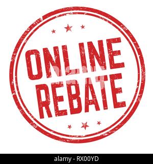 Online rebate sign or stamp on white background, vector illustration Stock Vector