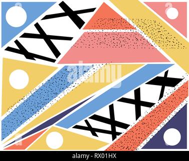 geometric shapes color print background pattern for design Stock Vector