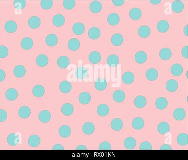 pattern on pink background blue balls arranged in chaotic order Stock Vector