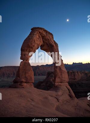 Delicate Arch and Moon Stock Photo - Alamy