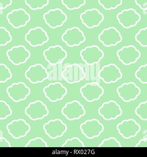 Clouds weather seamless pattern background light green Stock Vector