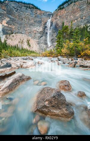 A long exposure shot of the Alberta Falls - Rocky Mountain National ...