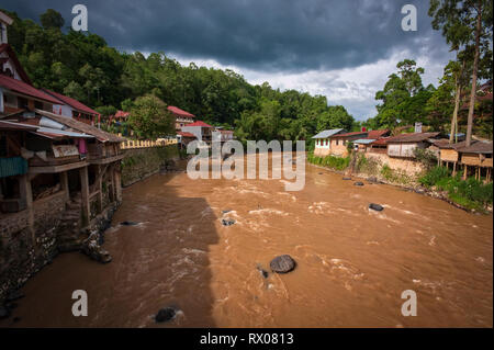 Jembatan Alang-Alang on Sadang River in Tana Toraja in South Sulawesi, near the town of Rantepao. Stock Photo