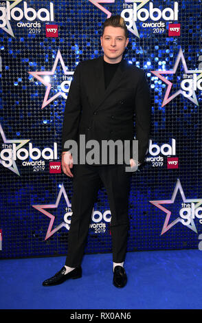 John Newman attends The Global Awards 2019 with Very.co.uk held at London's Eventim Apollo Hammersmith. Stock Photo