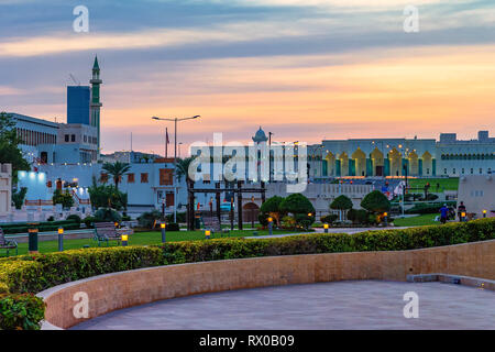 Park near Souq Waqif. Doha, Qatar. Stock Photo