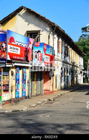 Advertising Posters, Corner Shop, Kandy, Sri Lanka Stock Photo