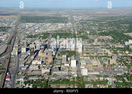 aerial, downtown, Regina, Saskatchewan Stock Photo