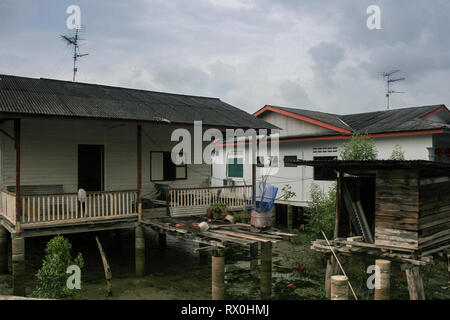 Kukup, a fishing village near the southern most tip of mainland Asia, Pontian, Malaysia Stock Photo