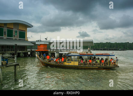 Kukup, a fishing village near the southern most tip of mainland Asia, Pontian, Malaysia Stock Photo