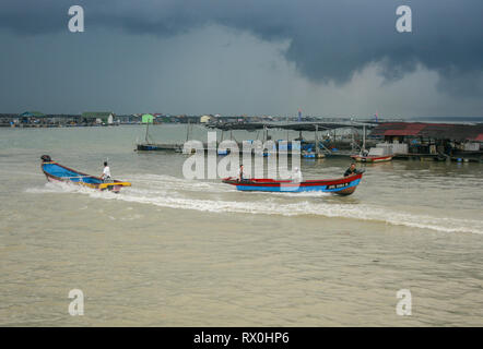 Kukup, a fishing village near the southern most tip of mainland Asia, Pontian, Malaysia Stock Photo