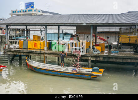 Kukup, a fishing village near the southern most tip of mainland Asia, Pontian, Malaysia Stock Photo