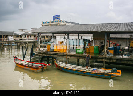 Kukup, a fishing village near the southern most tip of mainland Asia, Pontian, Malaysia Stock Photo