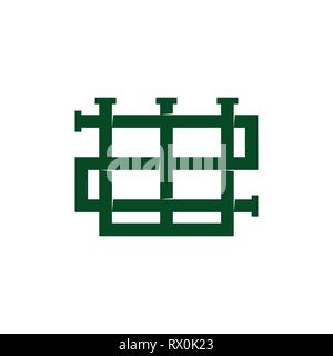 letters w2 simple linked geometric logo vector Stock Vector