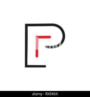 letters p arrow up thin line logo vector Stock Vector