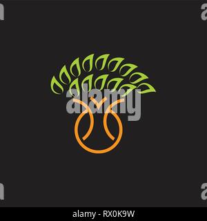 tree simple geometric line logo Stock Vector