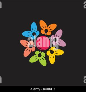 stars arrows in circle geometric logo Stock Vector