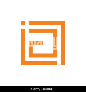 abstract letters ia geometric square logo vector Stock Vector