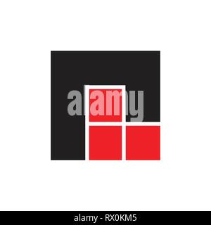 abstract letter r square simple colorful logo vector Stock Vector