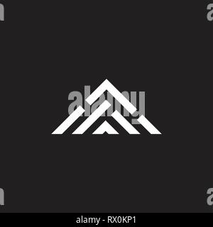 simple triangle stripes geometric mountain logo vector Stock Vector
