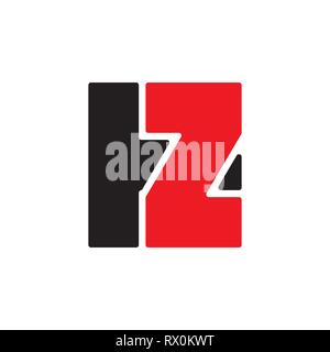 abstract letters iz simple geometric logo vector Stock Vector