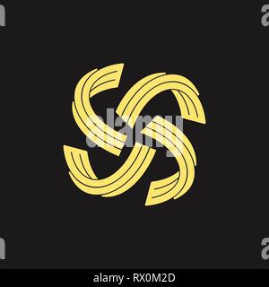 stripes swirl ribbon 3d logo vector Stock Vector