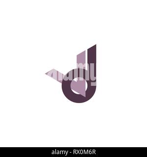 letters vd simple linked logo vector Stock Vector