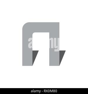 letter n shadow logo vector Stock Vector