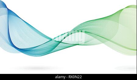 Blue and green wave gradient background vector Stock Vector Image & Art ...